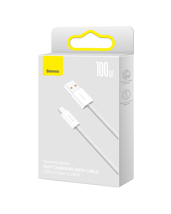 Кабель USB Baseus Dynamic Series - USB Type C 100W 1m белый (CALD000602)
