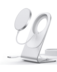 Choetech 15W Magnetic Qi Wireless Charger (MagSafe Compatible) White (T517-F) + Stand Holder Silver