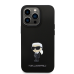 Karl Lagerfeld Liquid Silicone Metal Ikonik Case for iPhone 15 Pro Black