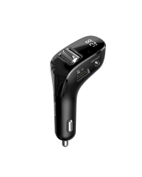 Baseus F40 Bluetooth audio transmitter streamer with AUX plug 2x USB car charger 15W 2A black (CCF40-01)
