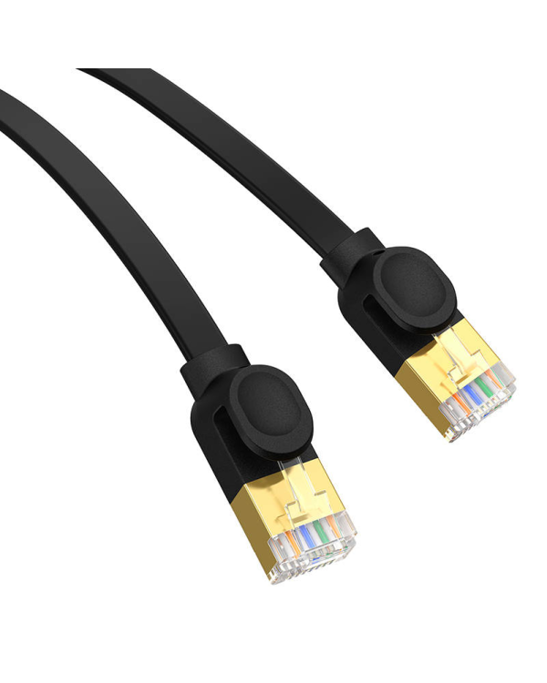 Baseus Cat 7 UTP Ethernet RJ45 Кабель плоский 1 м черный