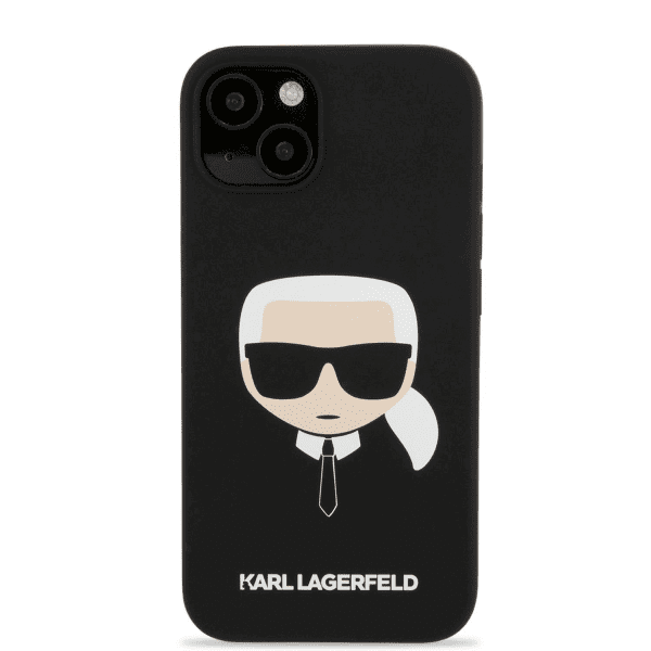 Обложка книги «KLHCP13MSLKHBK Karl Lagerfeld Liquid Silicone Karl Head Case for iPhone 13 Black»
