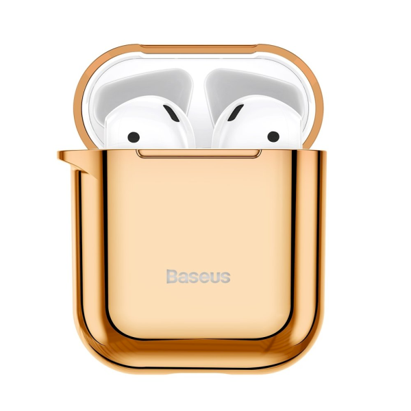 Baseus Shining Hook Силиконовый чехол для наушников Apple Airpods 1 / 2 золотой
