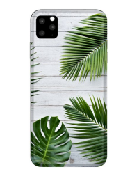 Fusion Green Leaves Back Case Силиконовый чехол для Apple iPhone 11 Белый - Зеленый