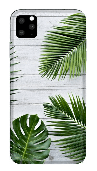 Fusion Green Leaves Back Case Силиконовый чехол для Apple iPhone 11 Белый - Зеленый