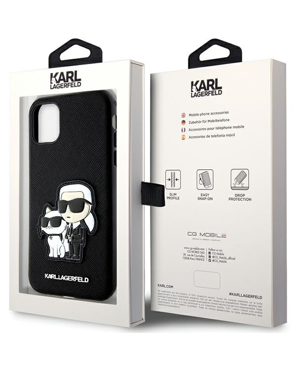 Karl Lagerfeld PU Saffiano Karl and Choupette NFT Чехол для iPhone 11 черный