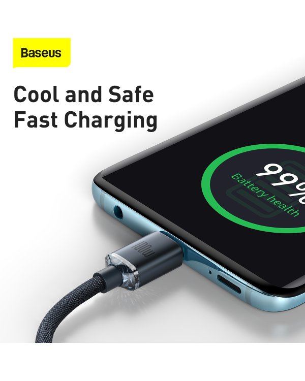 Кабель Baseus Crystal Shine Series Кабель USB для быстрой зарядки и передачи данных USB Type C - USB Type C 100W 2m черный (CAJY000701)