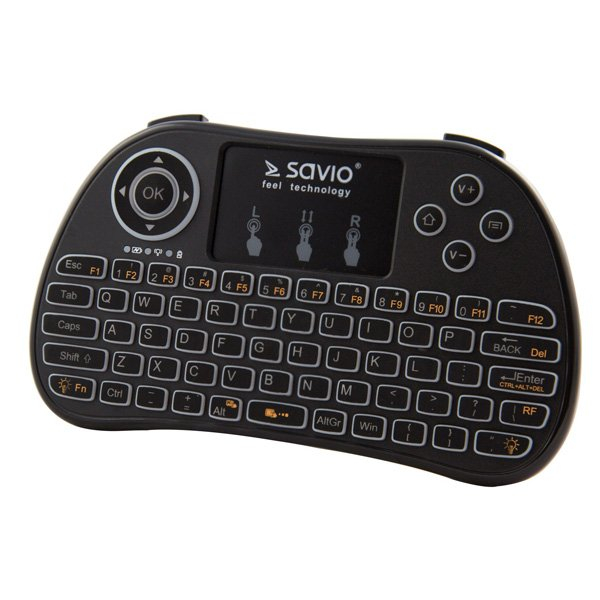 Savio KW-02 Беспроводная Клавиатура PC | PS4 | XBOX | Smart TV | Android + Тачпад Черная (С Подсветкой)