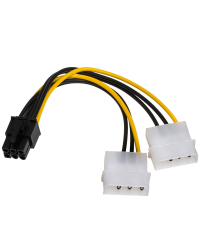 Адаптер с кабелем Akyga AK-CA-13 2x Molex (м) | PCI-E 6 pin (м) 15 см