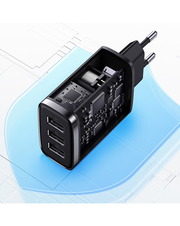 Baseus Compact charger 3x USB 17W black (CCXJ020101)