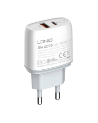 Wall charger LDNIO A2424C USB, USB-C 20W + Lightning Cable