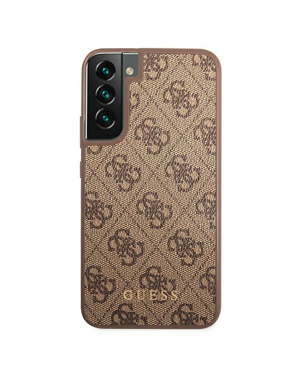 Guess GUHCS22SG4GFBR S22 S901 brązowy|brown hard case 4G Metal Gold Logo