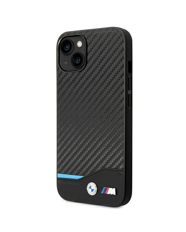 Etui BMW BMHCP14M22NBCK iPhone 14 Plus | 15 Plus 6,7" czarny|black Leather Carbon