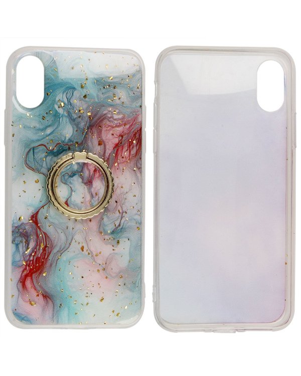 Fusion Marble Ring Back Case силиконовый чехол для Samsung A415 Galaxy A41 красный - синий