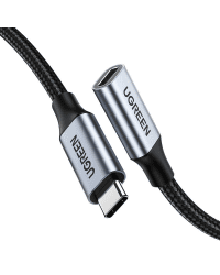 UGREEN US372 USB Type C 3.1 Gen2 Male to Female Cable Nickel Plating 1m (Black)
