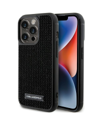 Karl Lagerfeld KLHCP15LHDSPLK iPhone 15  Pro 6.1" czarny|black hardcase Rhinestone Logo Metal Plate