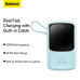 Baseus Qpow power bank 10000mAh built-in USB Type-C cable 22.5W Quick Charge SCP AFC FCP blue (PPQD020103)