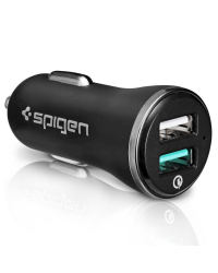 SPIGEN F27QC QC3.0 2-PORT CAR CHARGER BLACK