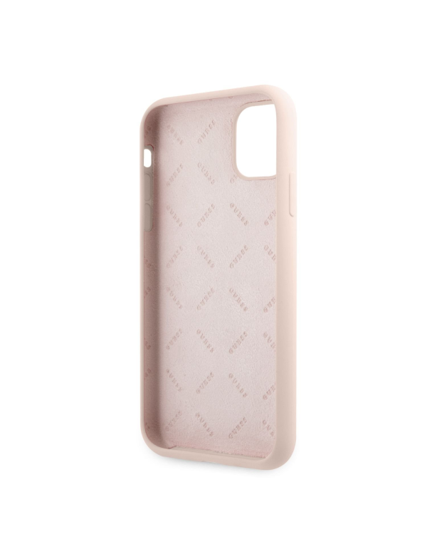 Guess Silicone Line Triangle Case for iPhone 11 Pink