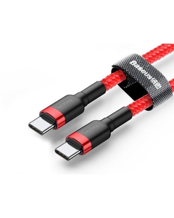 Плетеный нейлоновый кабель Baseus CATKLF-G09 USB-C | PD | PD2.0 | 60W | 20V | 3A | QC3.0 | 1м красный