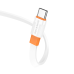 Borofone Cable BX89 Union - USB to Type C - 3A 1 metre white-orange