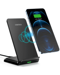 Choetech two-coil fast wireless charger 15W stand black + 1.2m micro USB cable (T524-F)