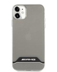 AMHCN61TCBW AMG PC/TPU Horizontal Stripes Case for iPhone 11 Transparent/Black