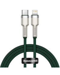 Baseus Cafule Series Metal Data USB Type C - Lightning Cable Power Delivery 20 W 1 m green (CATLJK-A06)