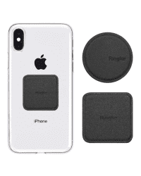 Ringke Magnetic Mount Metal Plate 2x PU Leather Covered Self-Adhesive Metal Plate for Magnetic Car Holders black (ACPU0001)