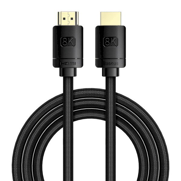 Обложка книги «Baseus HDMI 2.1 cable 8K 60 Hz 48 Gbps / 4K 120 Hz / 2K 144 Hz 3D eARC QMS Dynamic HDR VRR ALLM 2 m black (CAKGQ-K01)»