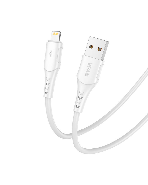 Кабель USB Lightning Vipfan Colorful X12, 3A, 1м белый