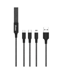 Dudao cable, USB 3in1 cable - USB Type C, micro USB, Lightning 6A - black (TGL2)