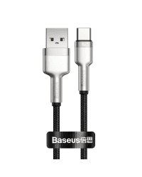 Baseus Cafule Series Metal Data USB - USB Typ C 40 W cable (10 V / 4 A) SCP (Huawei SuperCharge Protocol) 0,25 m silver (CATJK-01)