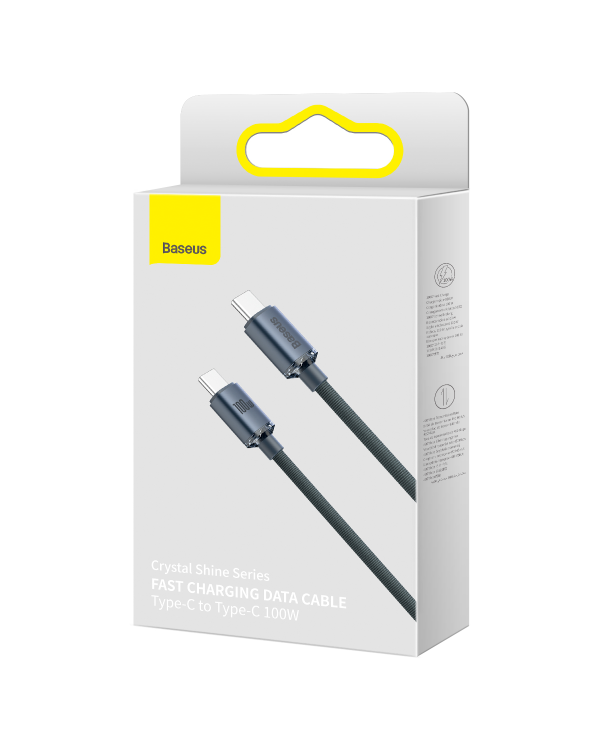 Кабель Baseus Crystal Shine Series Кабель USB для быстрой зарядки и передачи данных USB Type C - USB Type C 100W 2m черный (CAJY000701)