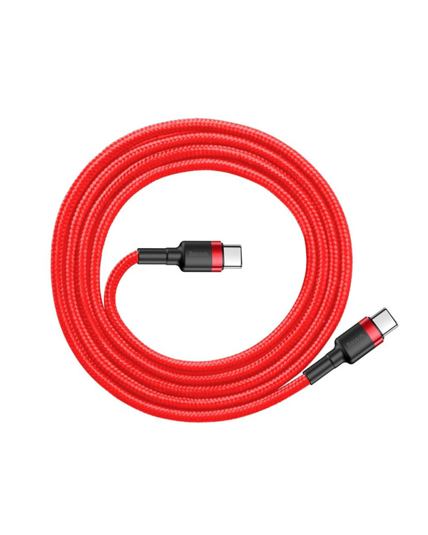 Плетеный нейлоновый кабель Baseus CATKLF-G09 USB-C | PD | PD2.0 | 60W | 20V | 3A | QC3.0 | 1м красный