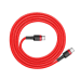 Плетеный нейлоновый кабель Baseus CATKLF-G09 USB-C | PD | PD2.0 | 60W | 20V | 3A | QC3.0 | 1м красный