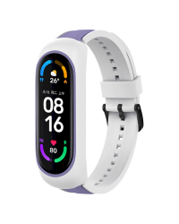 Fusion Dual Color ремешок для часов Xiaomi Mi Band 3 / 4 / 5 / 6 белый - фиолетовый