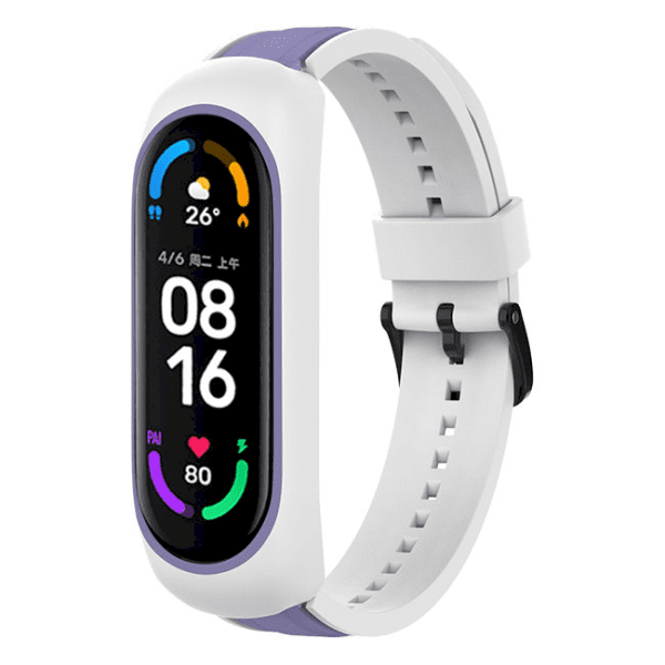 Fusion Dual Color ремешок для часов Xiaomi Mi Band 3 / 4 / 5 / 6 белый - фиолетовый