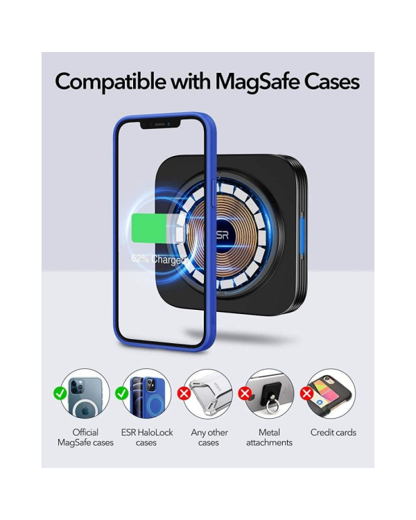 Дополнительное изображение книги «ESR Halolock magnetic wireless MagSafe charger car dashboard black (18048-0)»