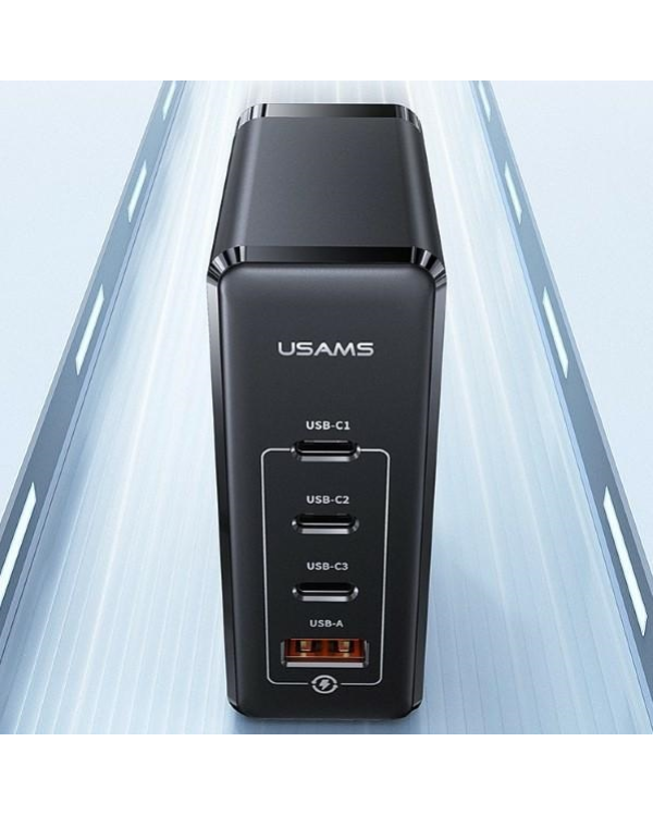Дополнительное изображение книги «USAMS Ład. siec. 3xUSB-C+1xUSB GaN 100W T50 PD (only head) Fast Charging czarny|black CC163TC01 (US-CC163)»