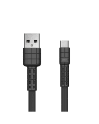 Remax Armor Series flat USB / USB Type C cable 5V 2.4A black (RC-116a)