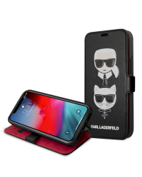 KLFLBKSP12SFKICKC Karl Lagerfeld Heads Book Case for iPhone 12 mini 5.4 Black