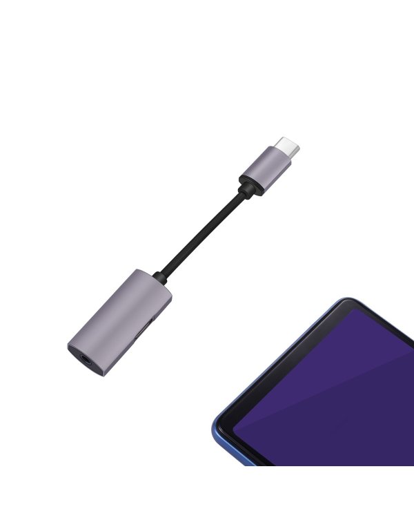 Platinet PMMAC35 Multimedia audio Type-C do mini Jack 3.5mm + Type-C Аудио Адаптер для Телефонов Серебряный