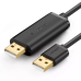 UGREEN US166 USB cable A-A for data transfer, 2m (black)