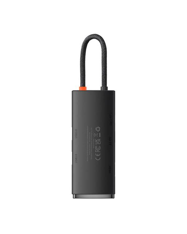 Хаб Baseus OS Lite 6-Port (Type-C to HDMI+USB3.0*2+PD+SD|TF) (черный