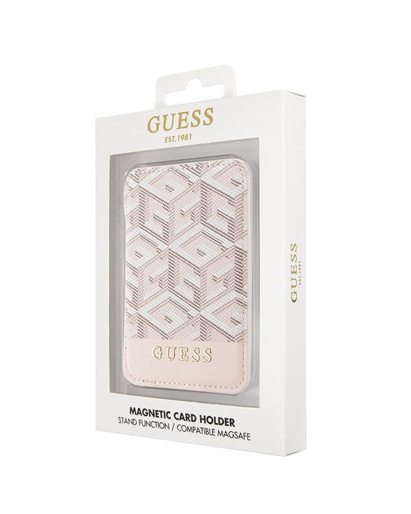Guess Wallet Card Slot GUWMSHGCFSEP MagSafe GCube stripe różowy|pink