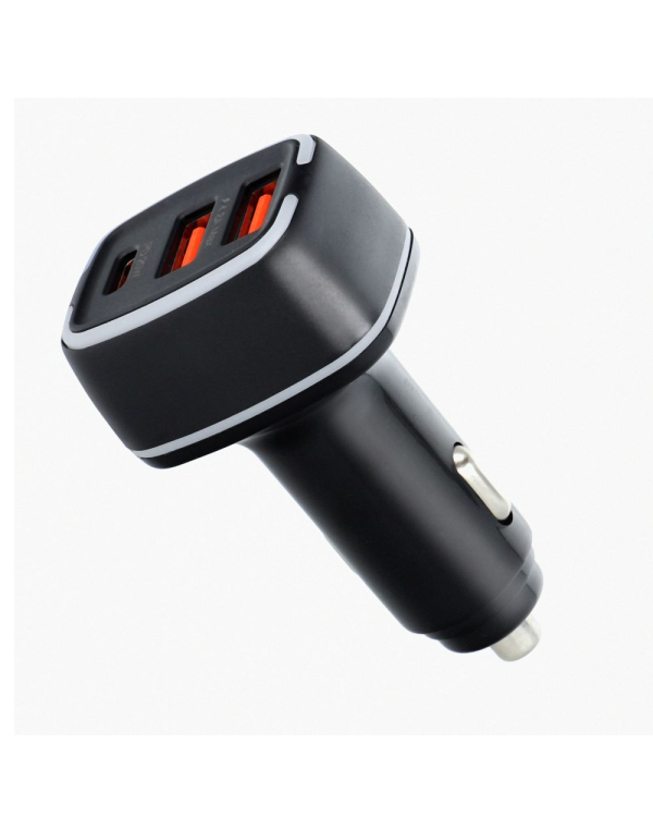 Pavareal Автомобильная зарядка Type C (USB-C) PD 20W + USB 3A черная