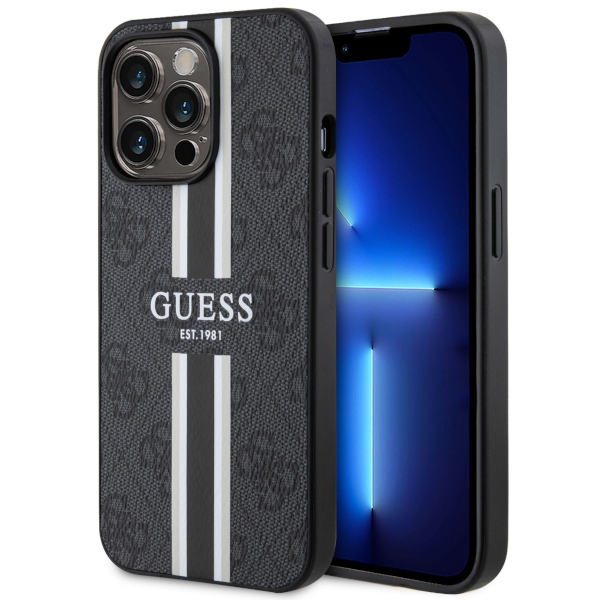 Обложка книги «Guess GUHMP13XP4RPSK iPhone 13 Pro Max 6,7" czarny|black hardcase 4G Printed Stripes MagSafe»