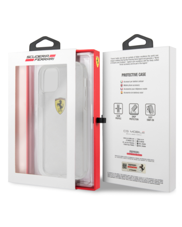 Ferrari FESTRHCP12MTR Силиконовый чехол для Apple iPhone 12 / 12 Pro прозрачный