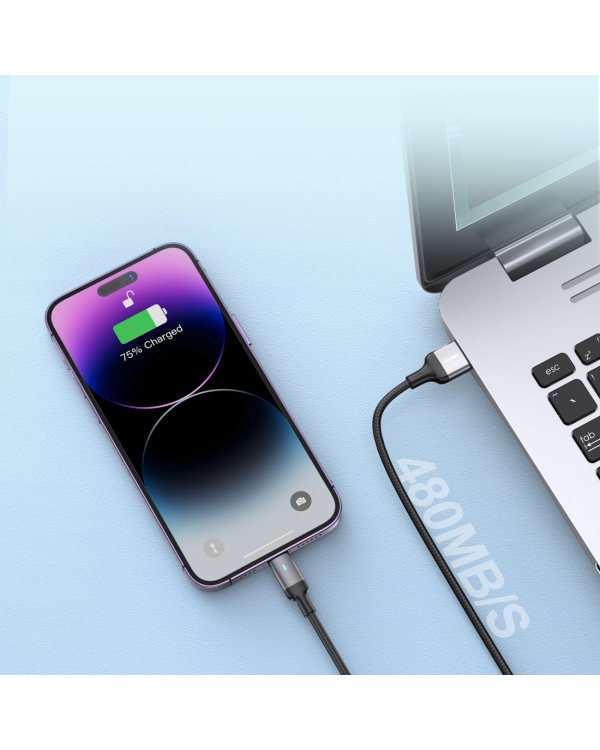 Дополнительное изображение книги «Joyroom USB - Lightning 2.4A A10 Series кабель 2 м черный (S-UL012A10)»